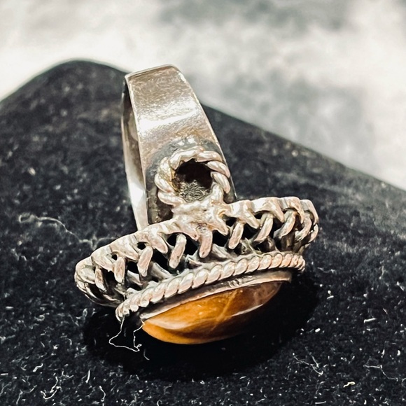 STERLING TIGER EYE RING - Picture 8 of 9